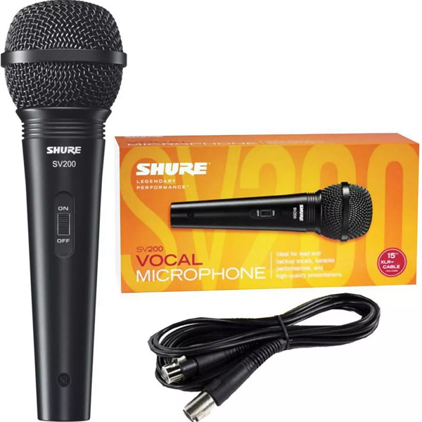 Micrófono Vocal Dinámico Cardioide Shure Con Cable XLR, Color Negro